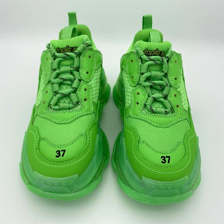 BALENCIAGA TRIPLE S CLEAR SOLE IN NEON GREEN – BLA019
