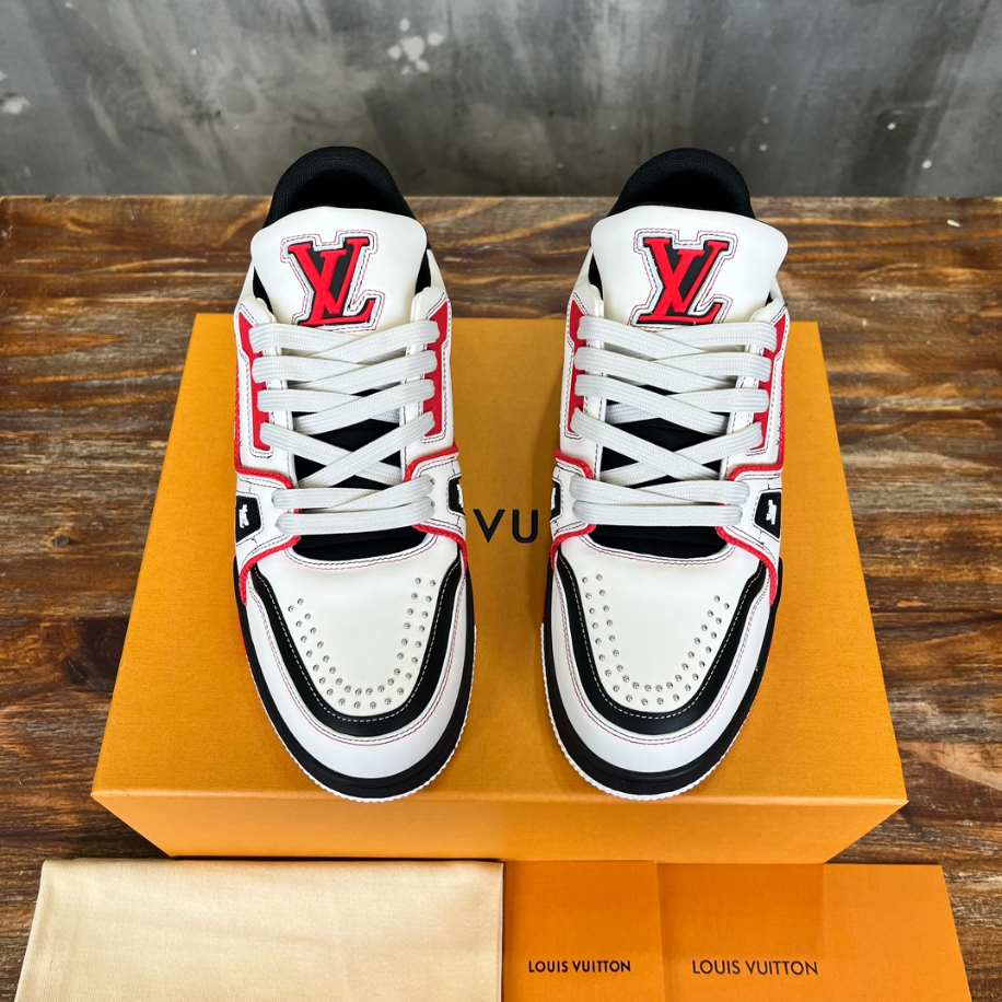 Louis Vuitton Trainer White Red Low Sneaker – LVS205