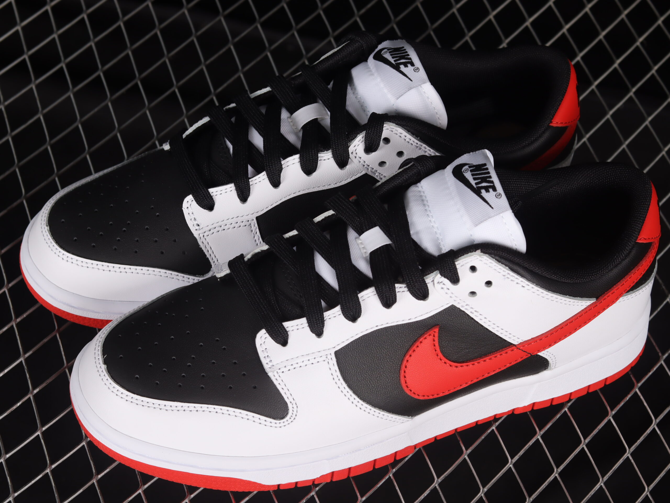 Nike Dunk Low Reverse Panda Red Swoosh