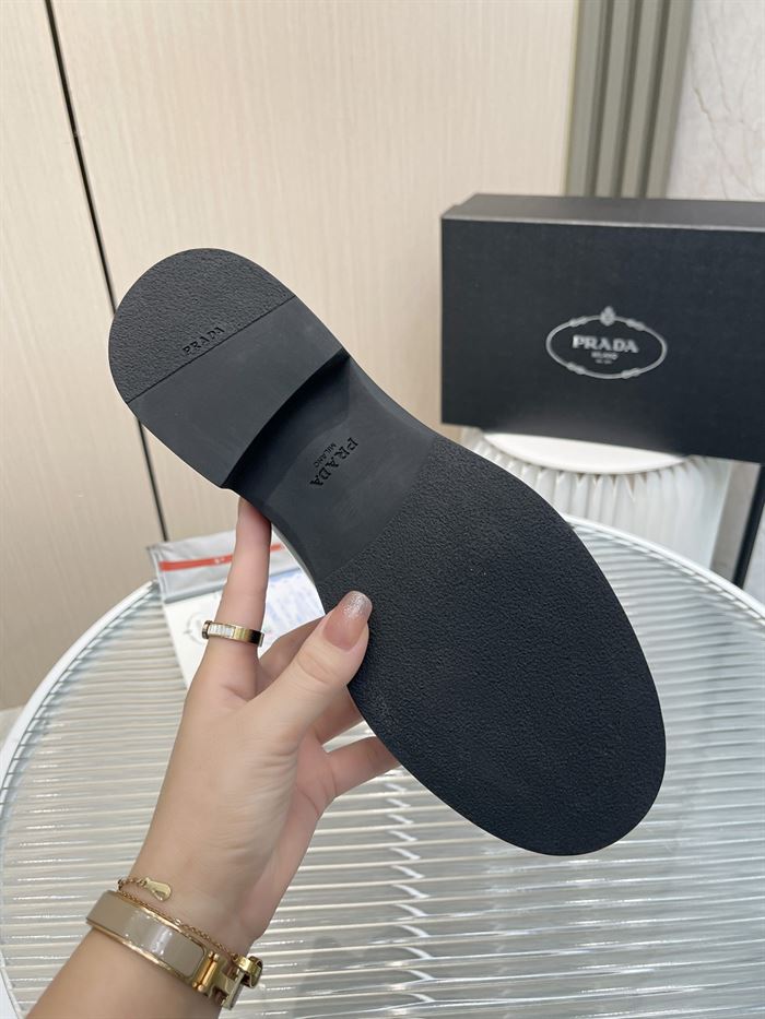 PRADA MONOLITH BRUSHED LEATHER LACE-UP SHOES – PRS039