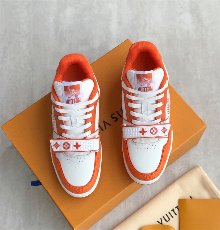 LOUIS VUITTON TRAINER MONOGRAM DENIM ORANGE – LVS012