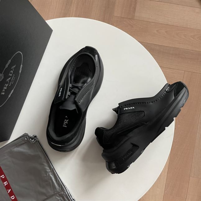 PRADA SYSTEME BRUSHED LEATHER SNEAKERS – PRS050