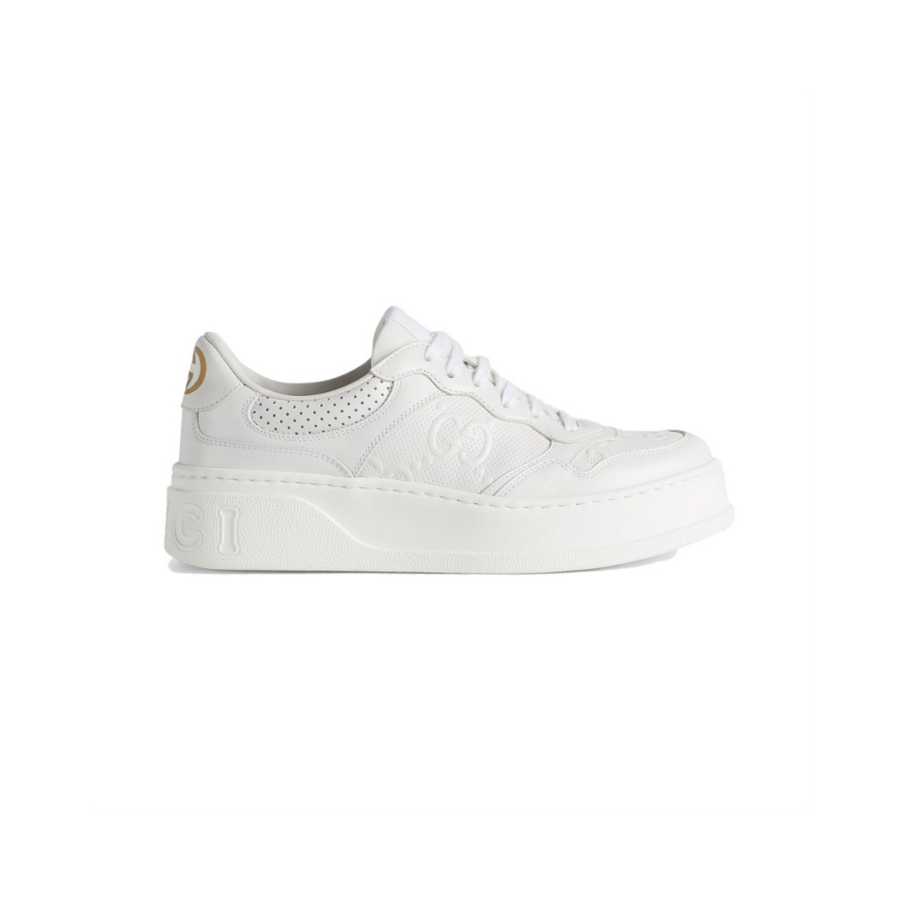GUCCI MEN’S GG EMBOSSED SNEAKER WHITE LEATHER – GCC005