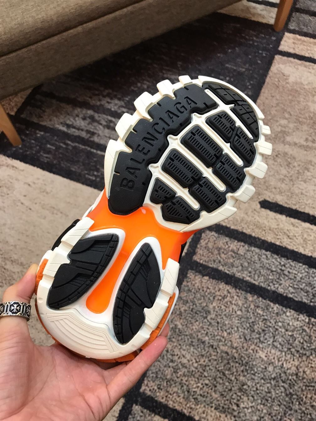 BALENCIAGA TRACK 3 SNEAKERS IN WHITE AND ORANGE – BLA001