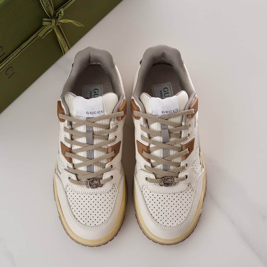 Gucci Breathable Casual Brown White Sneakers – GCC224
