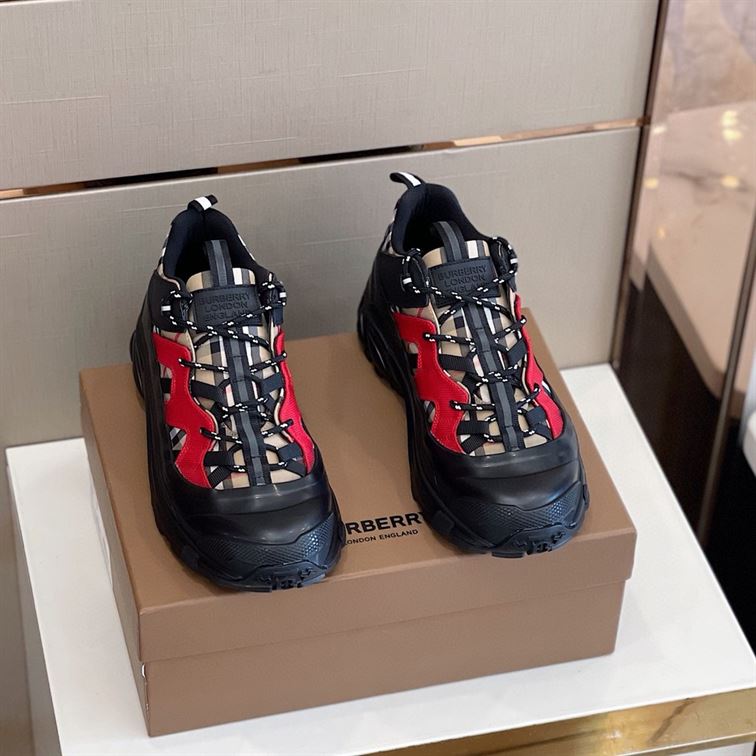 BURBERRY VINTAGE CHECK COTTON AND NYLON ARTHUR SNEAKERS – BBR007