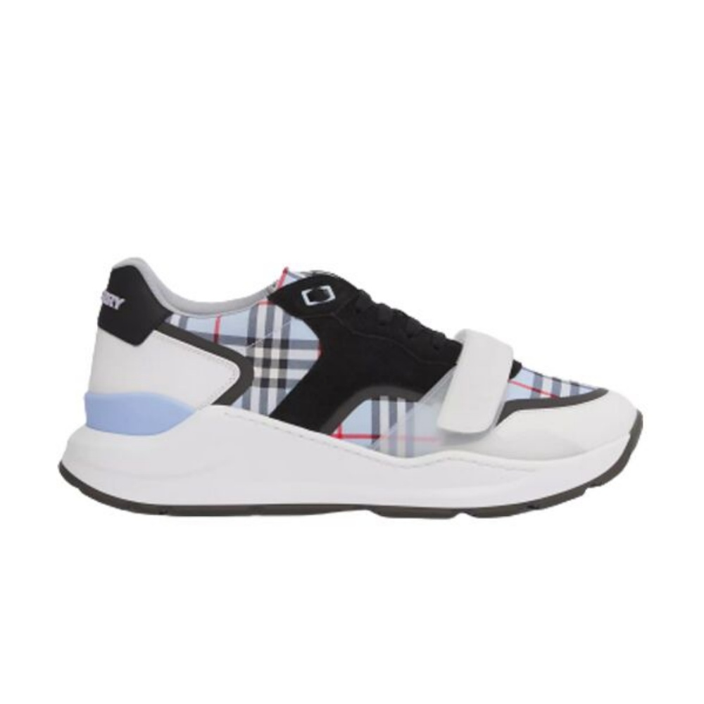 BURBERRY CHECK NYLON, LEATHER AND SUEDE SNEAKERS – BBR031