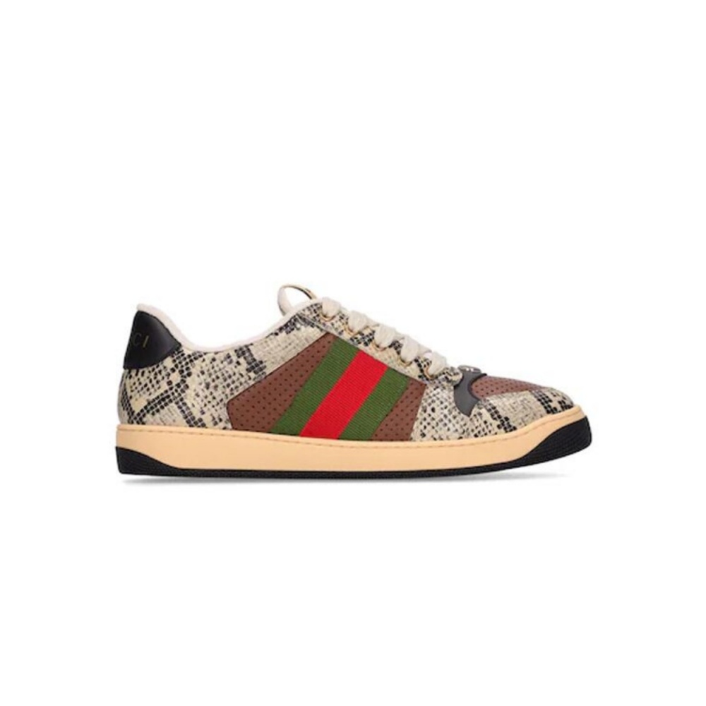 GUCCI SCREENER PYTHON-EMBOSSED LEATHER SNEAKER – GCC108