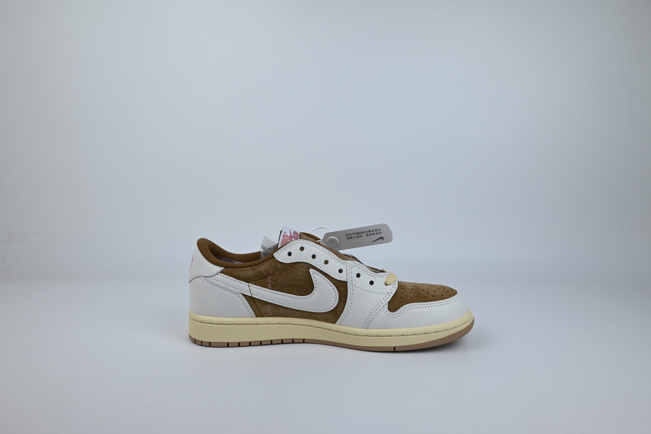 Travis Scott x Air Jordan 1 Low Brown & White Custom