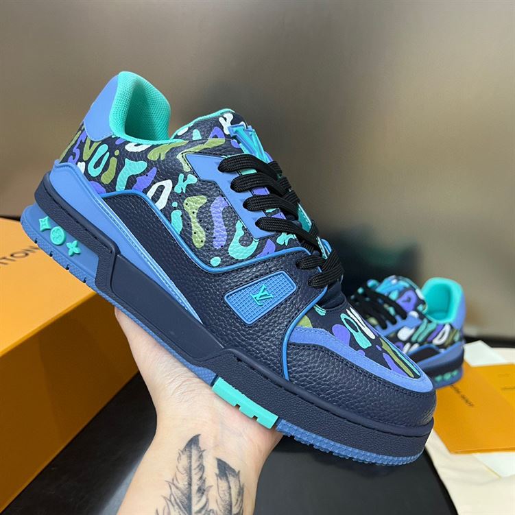 LOUIS VUITTON TRAINER SNEAKER IN MARINE – LVS144