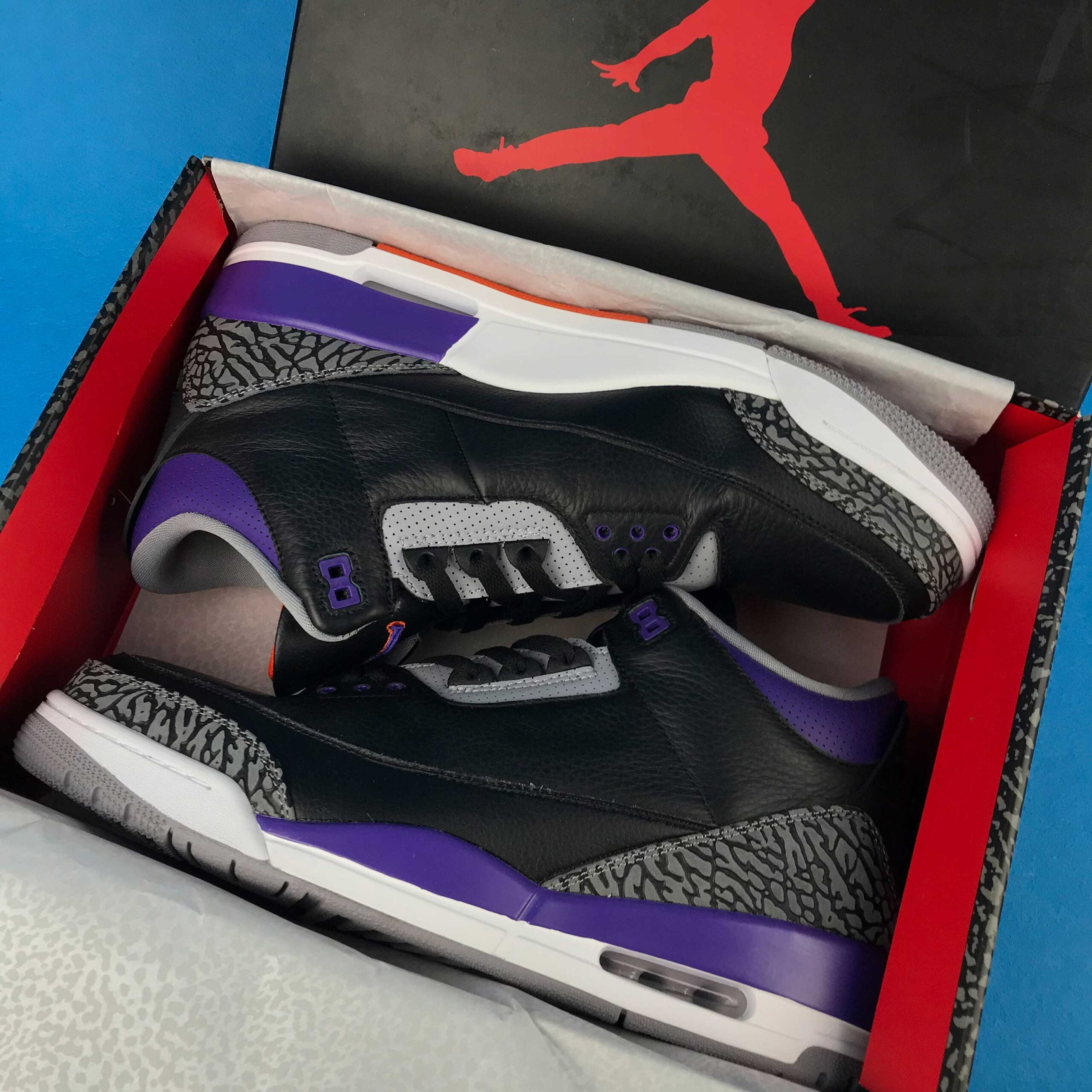 Jordan 3 Retro Black Court Purple