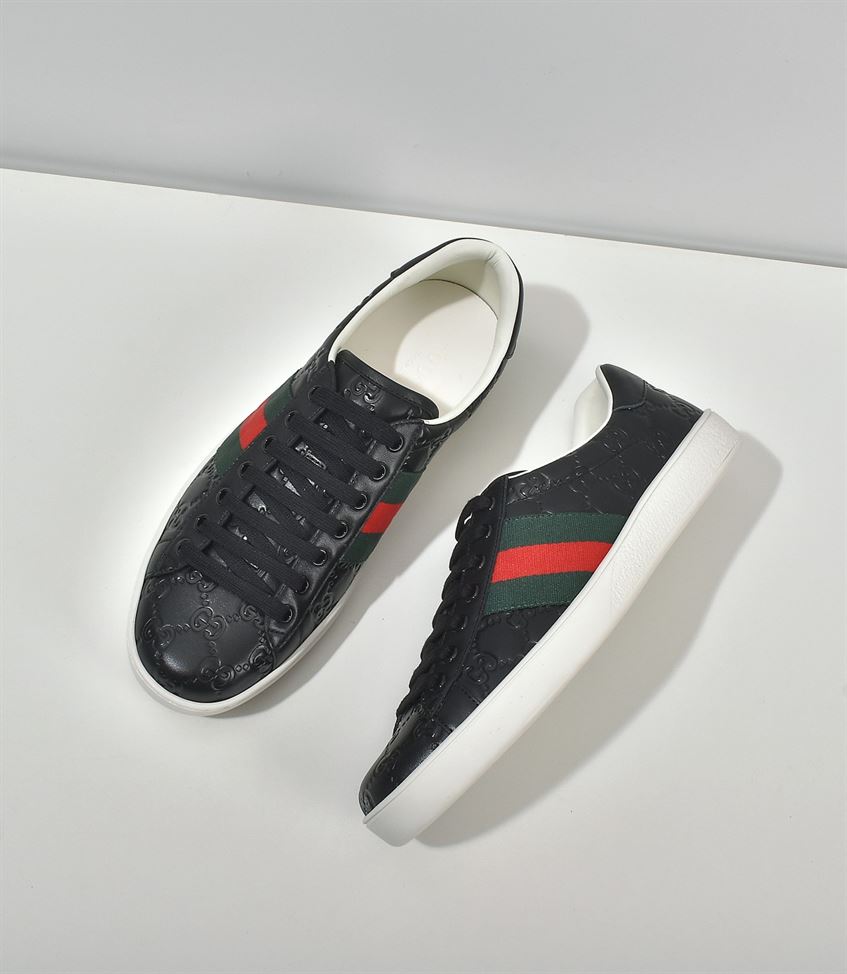 GUCCI ACE SIGNATURE SNEAKER BLACK – GCC028