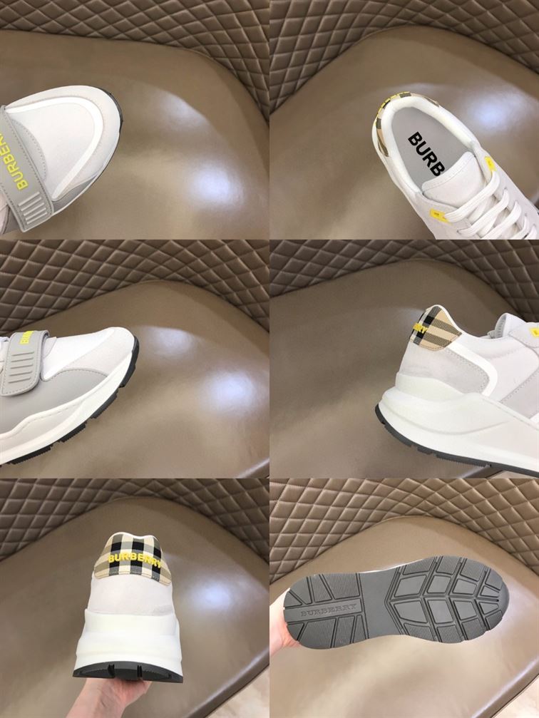 BURBERRY VINTAGE CHECK VELCRO STRAP SNEAKERS IN WHITE – BBR003