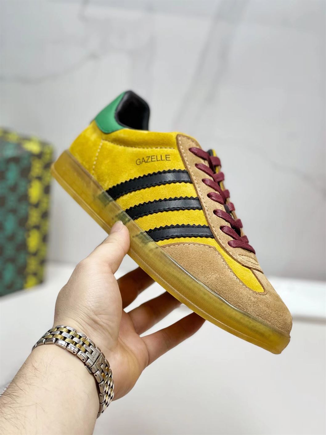 GUCCI ADIDAS GAZELLE ‘YELLOW VELVET GREEN’ – GCC121