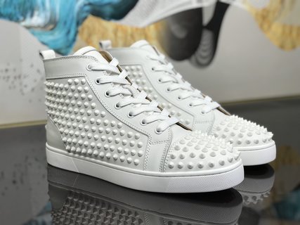 Christian Louboutin Louis Spikes Sneakers Calf leather and spikes White