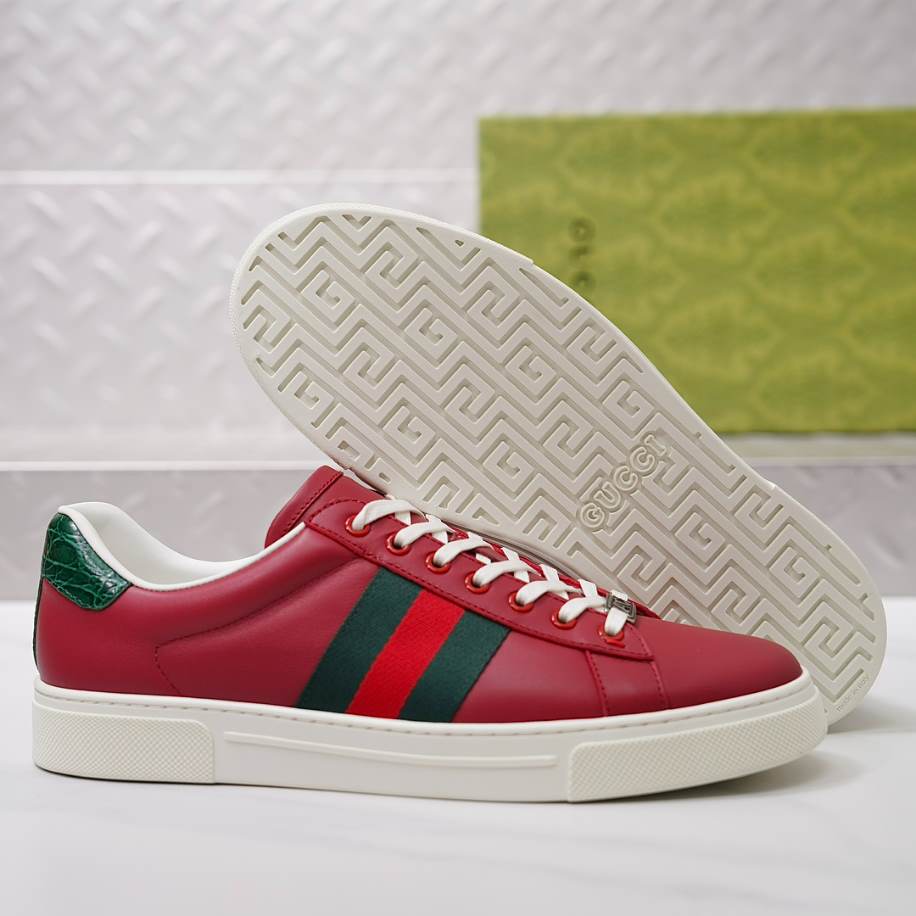 Gucci Ace Rosso Ancora Red Nylon Sneakers – GCC215