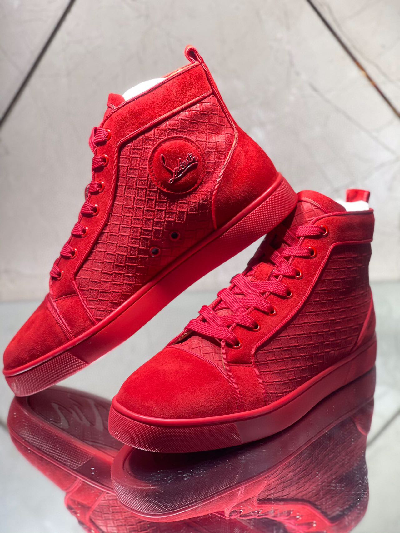 Christian Louboutin Sneakers Suede calf Red