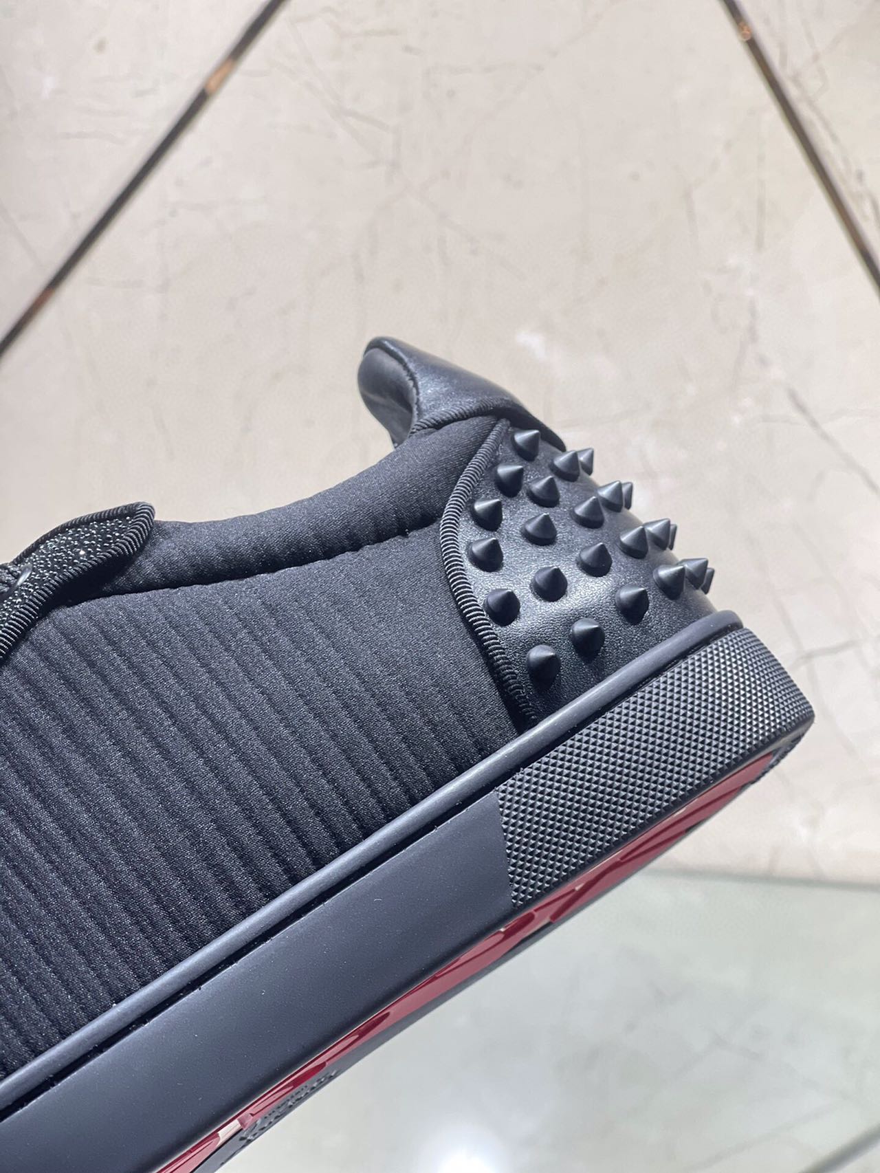 Christian Louboutin Junior Spikes Cotton Sneaker