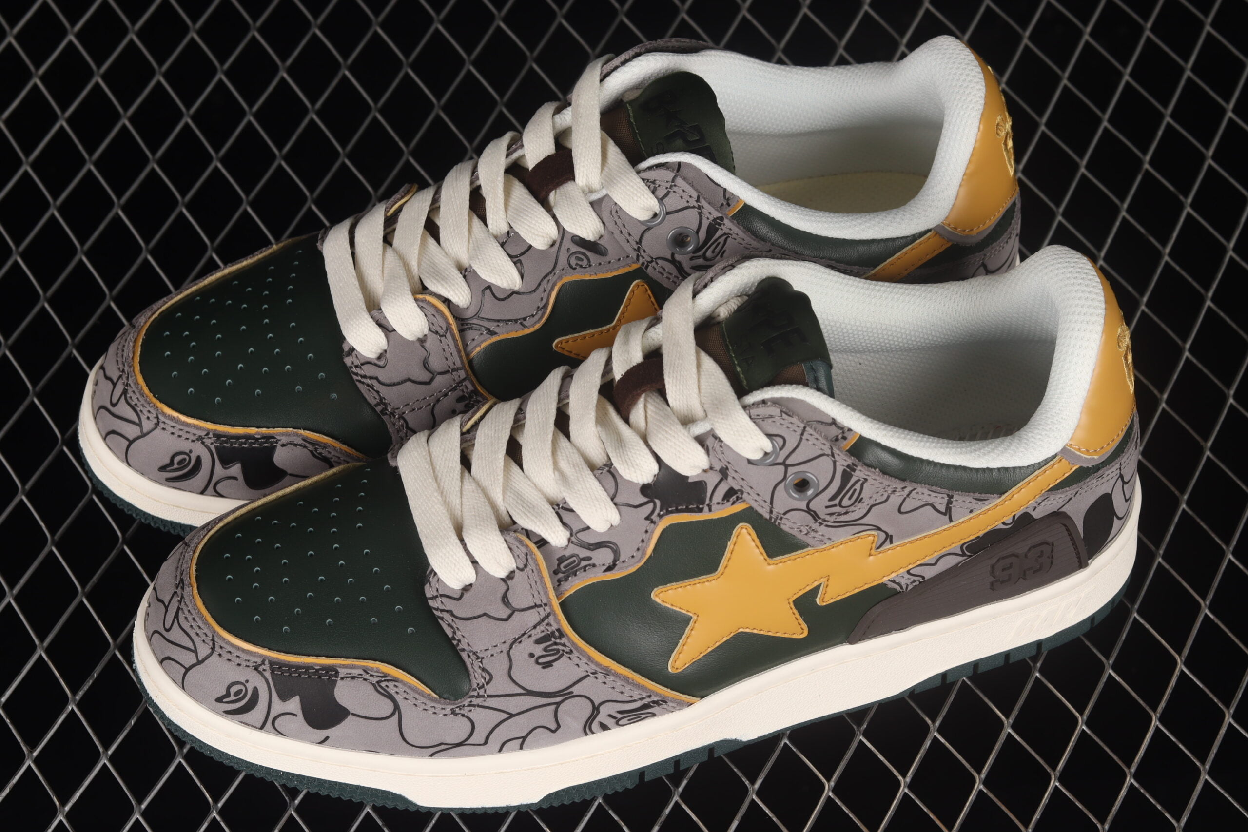 A Bathing Ape Bape SK8 STA Grey MuSTArd Yellow