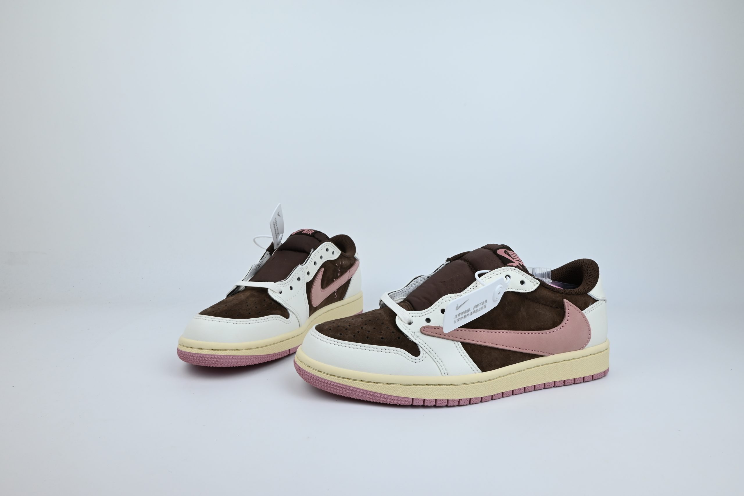 Travis Scott x Air Jordan 1 Low Pink & Brown Custom