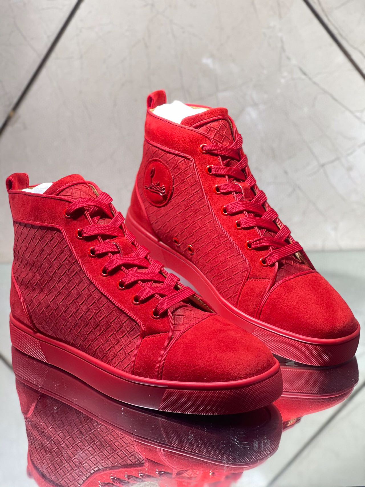 Christian Louboutin Sneakers Suede calf Red
