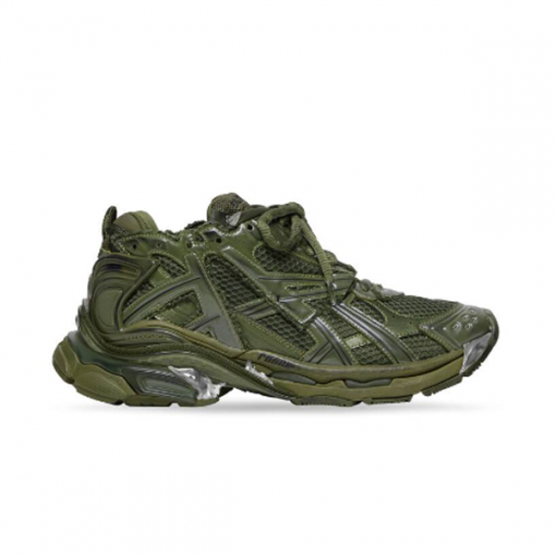 BALENCIAGA RUNNER TRAINERS IN DARK GREEN MESH AND NYLON – BLA025