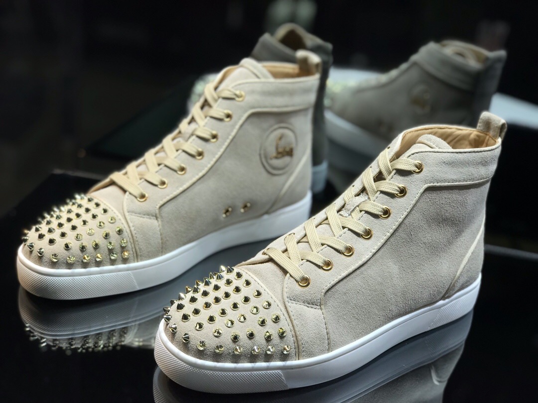 Christian Louboutin Lou Spikes Leather High Top