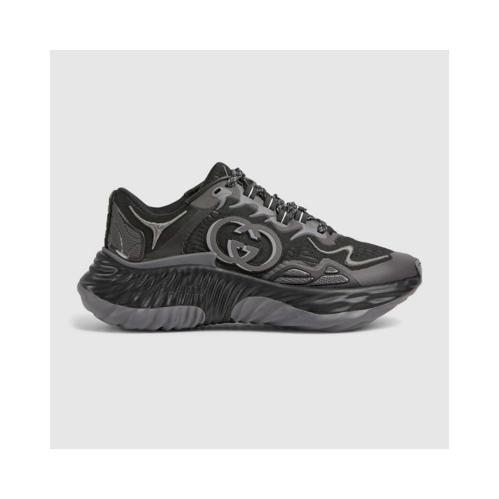 Gucci Ripple Splash Black Grey Fabric Sneakers – GCC201