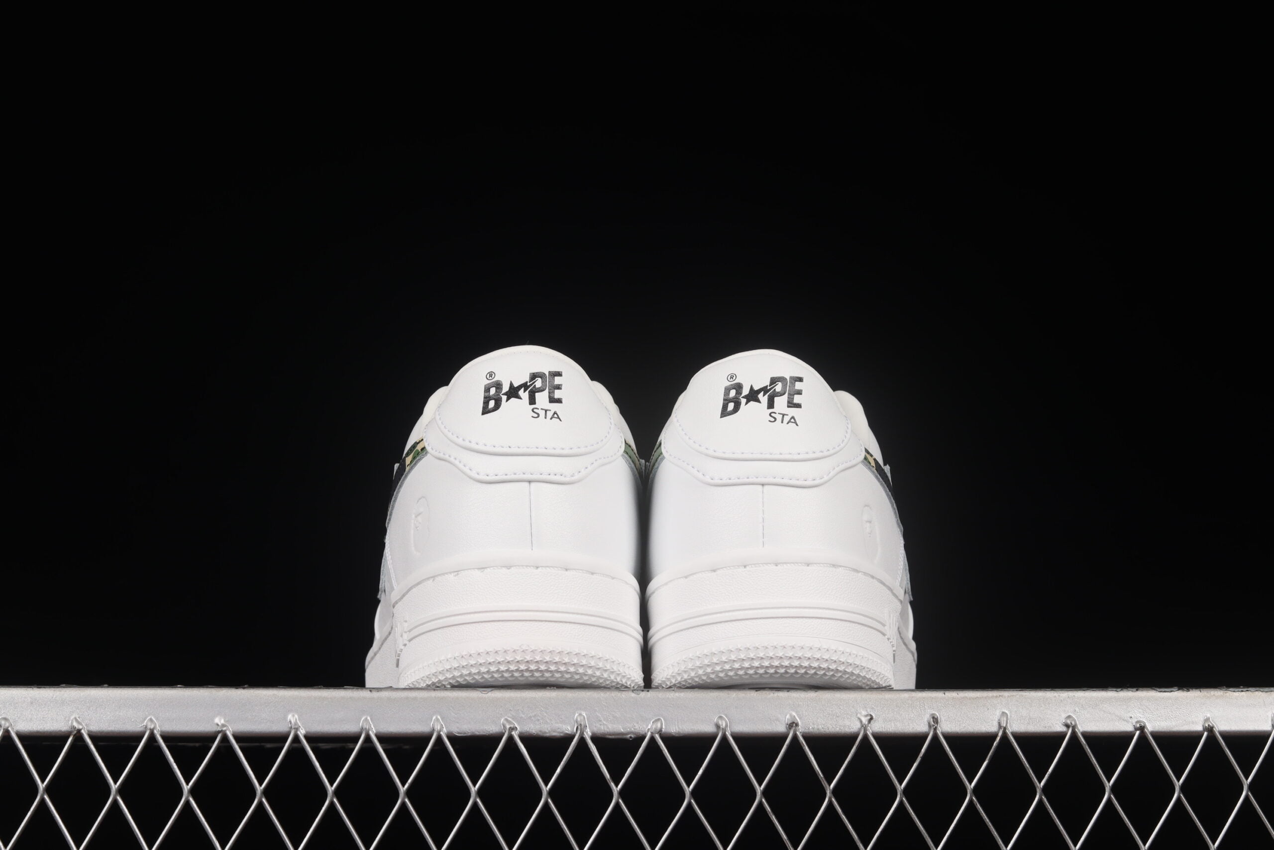 A Bathing Ape Bape STA Low White ABC Camo Green