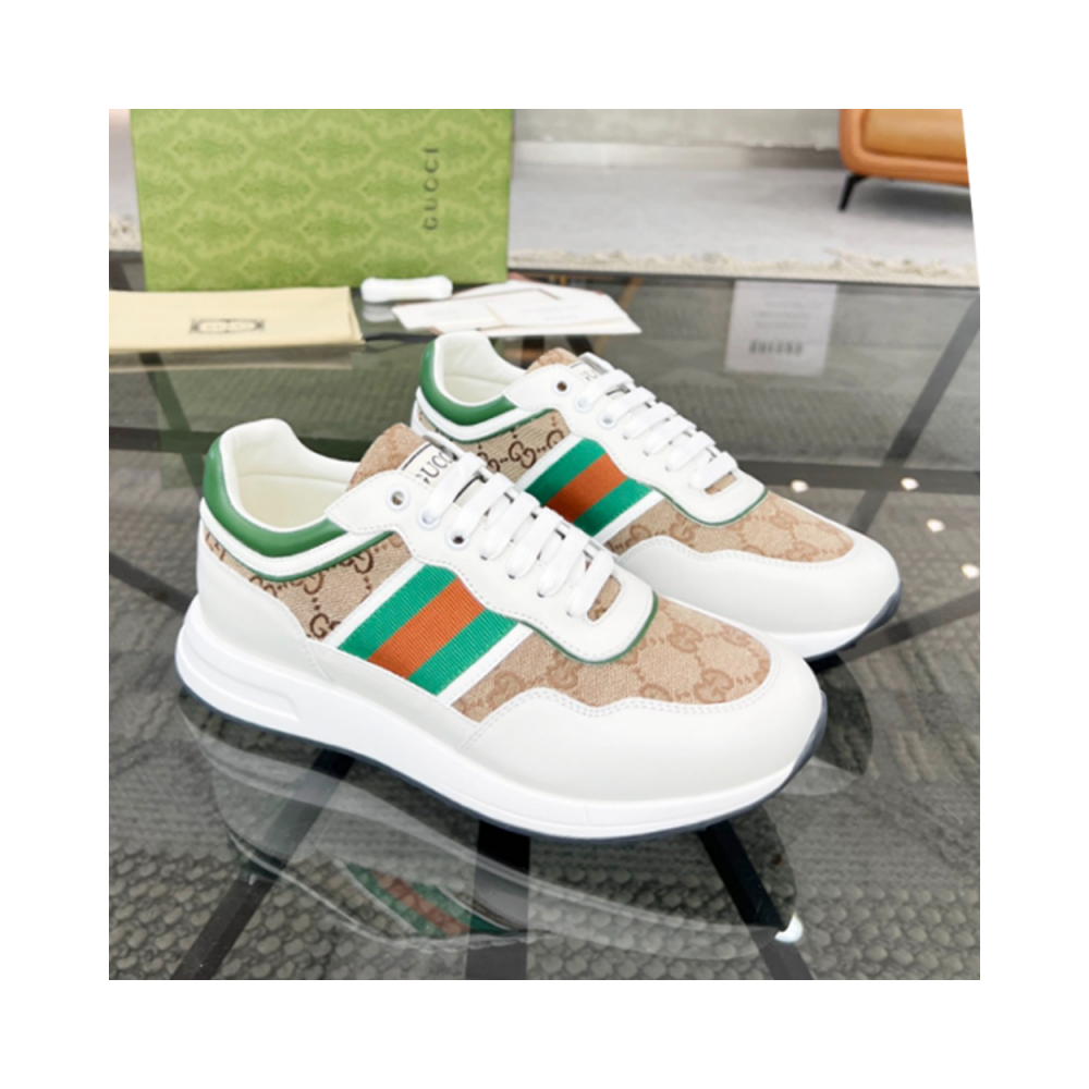Gucci White Beige Green Sneaker – GCC161