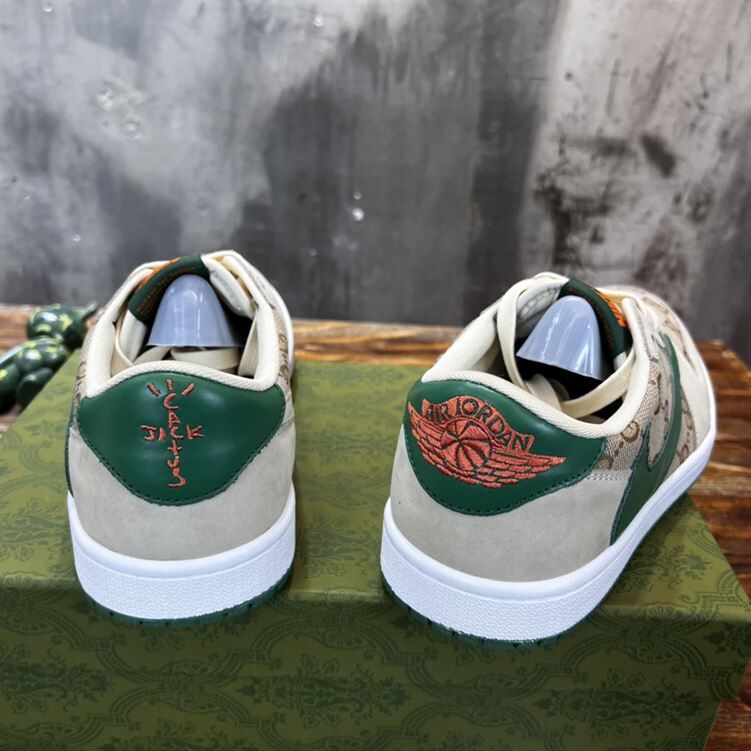 GUCCI X AIR JORDAN 1 LOW WHITE BROWN GREEN – GCC050