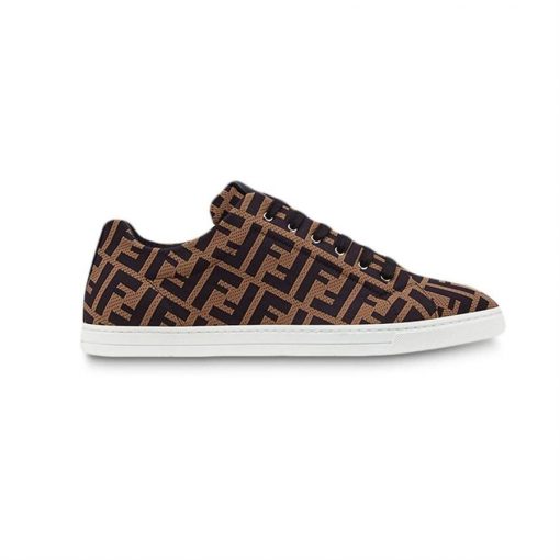 FENDI SNEAKERS BROWN FABRIC LOW-TOPS – FDS007