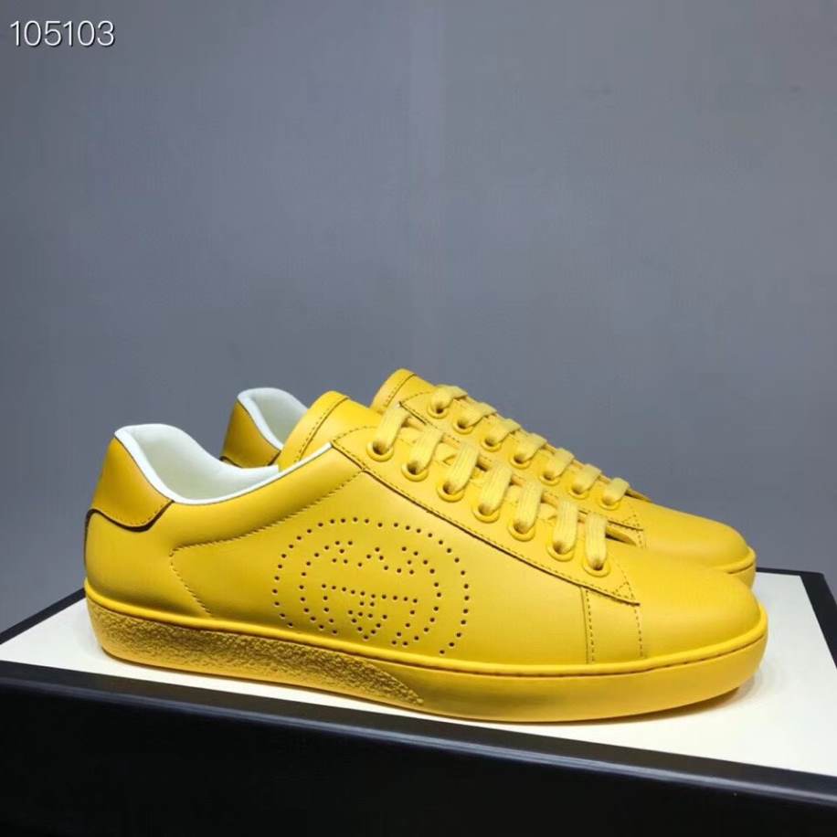 Gucci Ace Interlocking G – Light Yellow Sneakers – GCC229