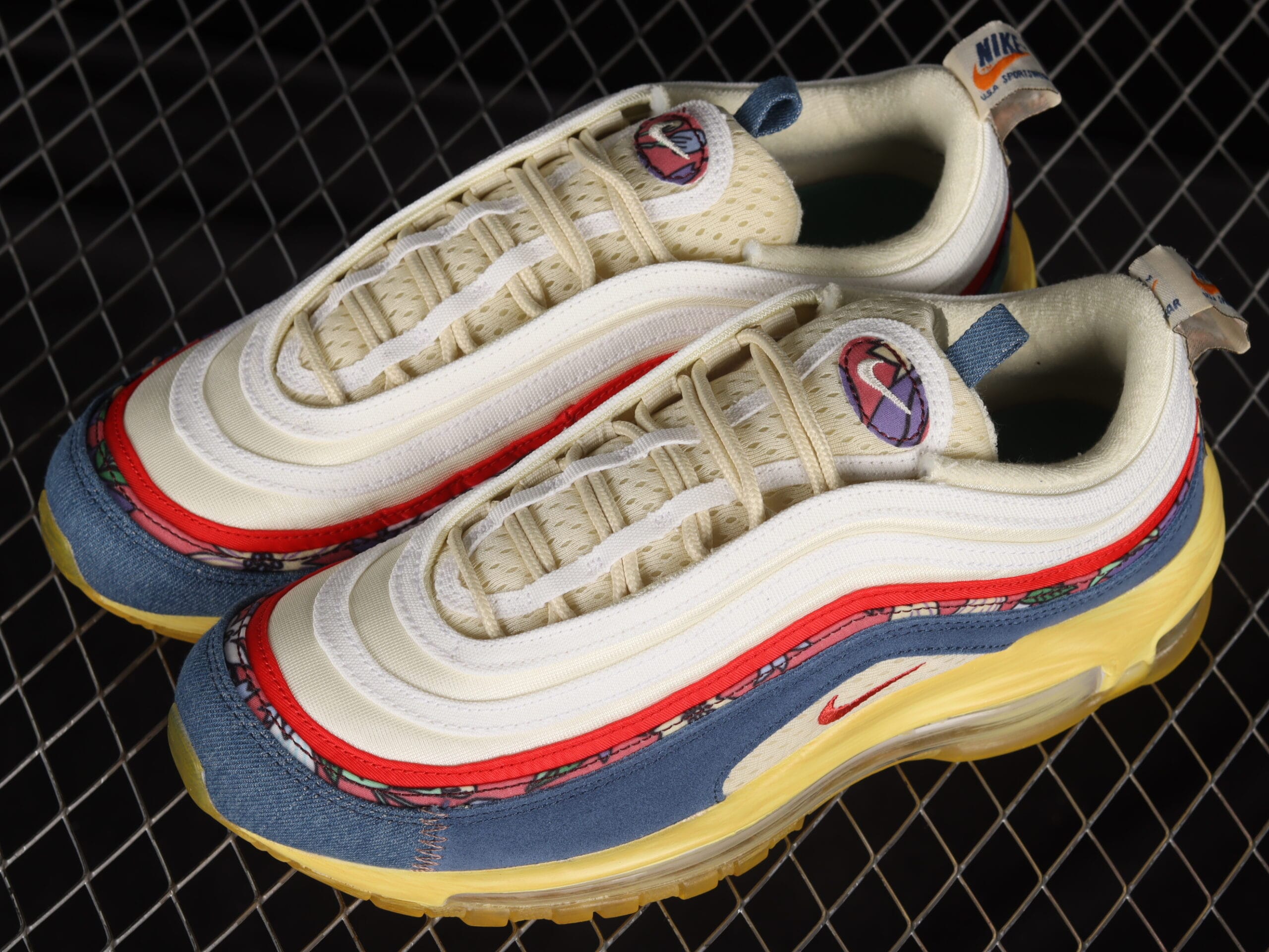 Nike Air Max 97 Coconut Milk Fossil Denim Red