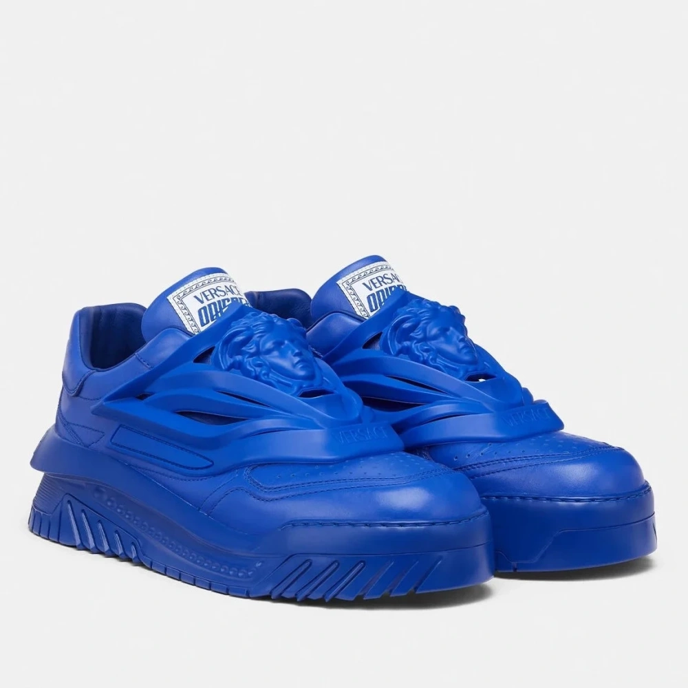 VERSACE WOMEN’S ODISSEA SNEAKERS IN BLUE LEATHER – VSS015