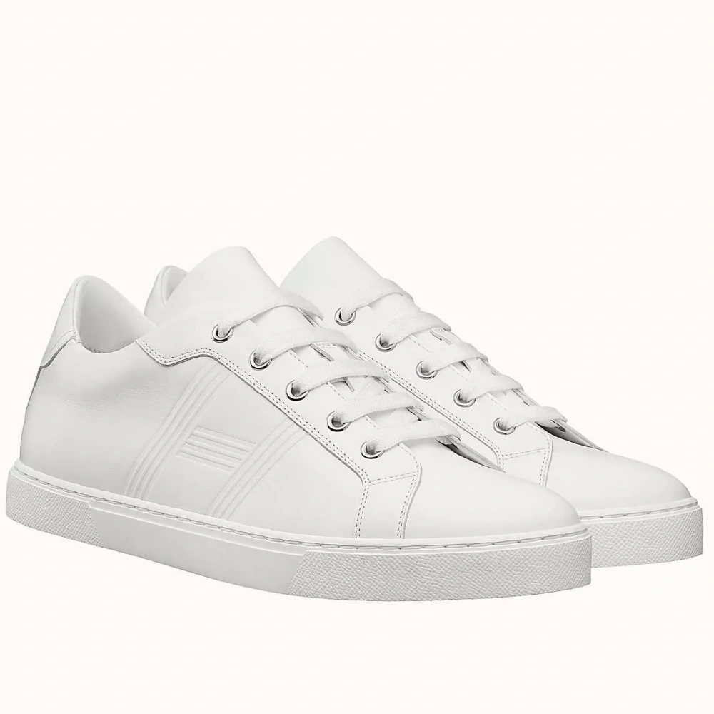 Hermes Men’s Avantage Sneakers In White Calfskin – HM062