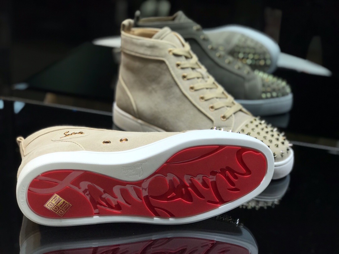 Christian Louboutin Lou Spikes Leather High Top