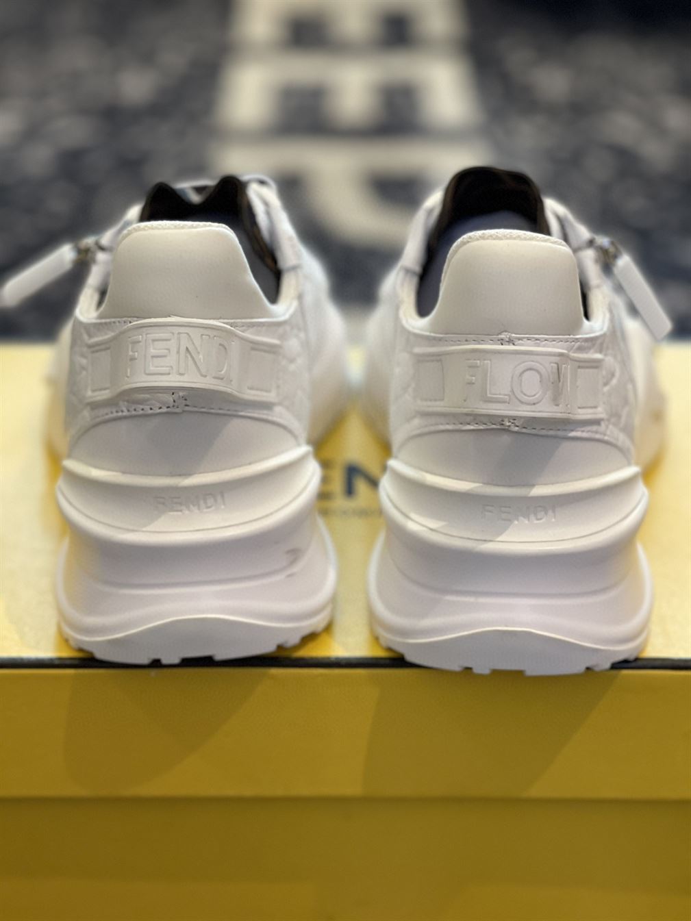 FENDI FLOW WHITE CAIMAN LOW TOPS – FDS012