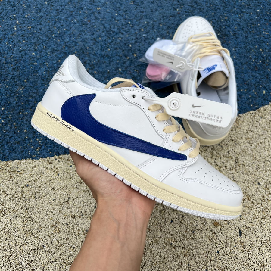 Travis Scott Jordan 1 Low White Blue