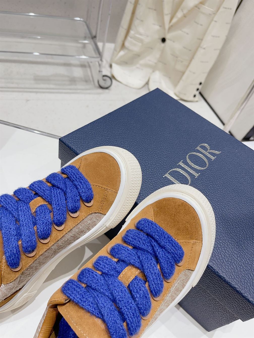 B33 SNEAKER BROWN CREAM OBLIQUE JACQUARD – DO133