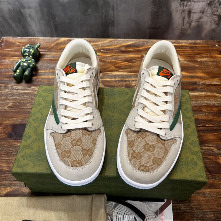 GUCCI X AIR JORDAN 1 LOW WHITE BROWN GREEN – GCC050