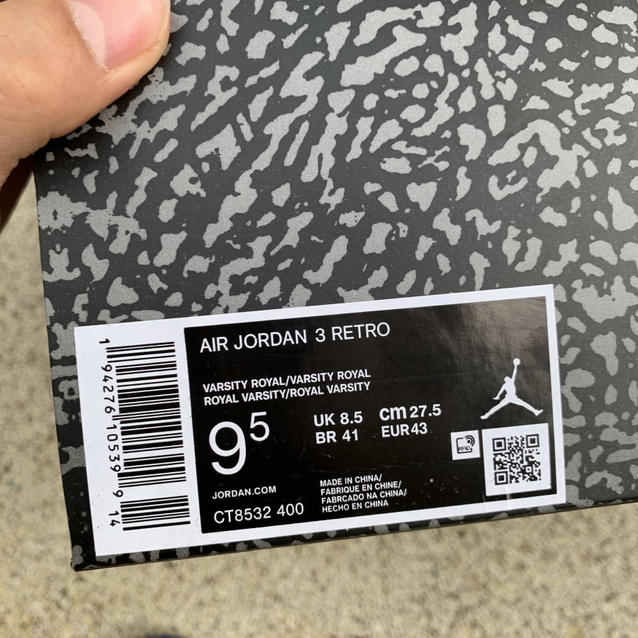 Air Jordan 3 AJ3 Varsity Royal