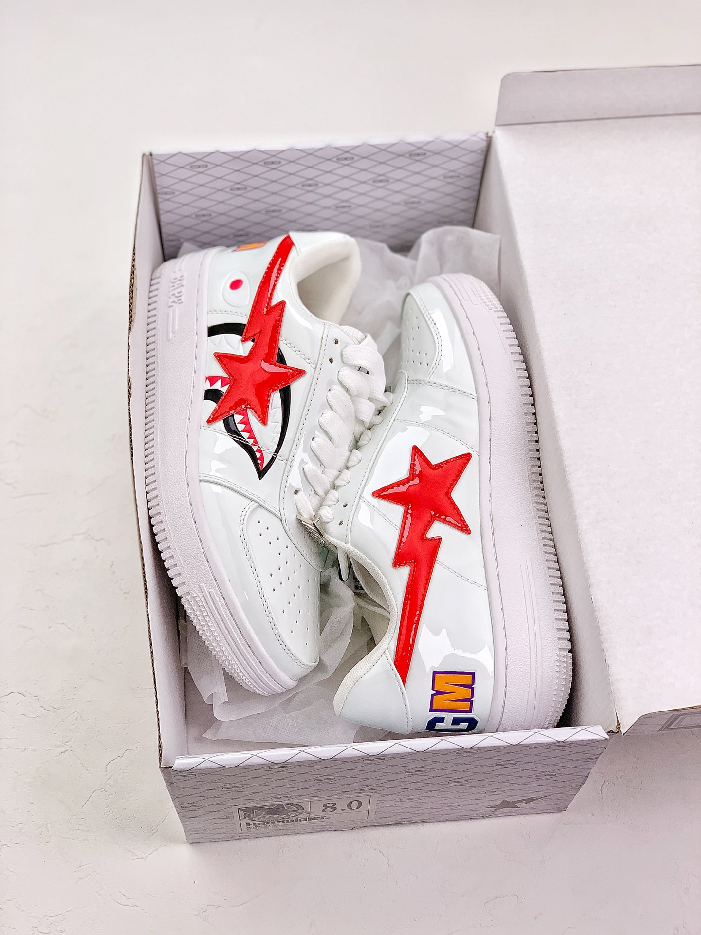 A Bathing Ape Bape Sta Low Shark White