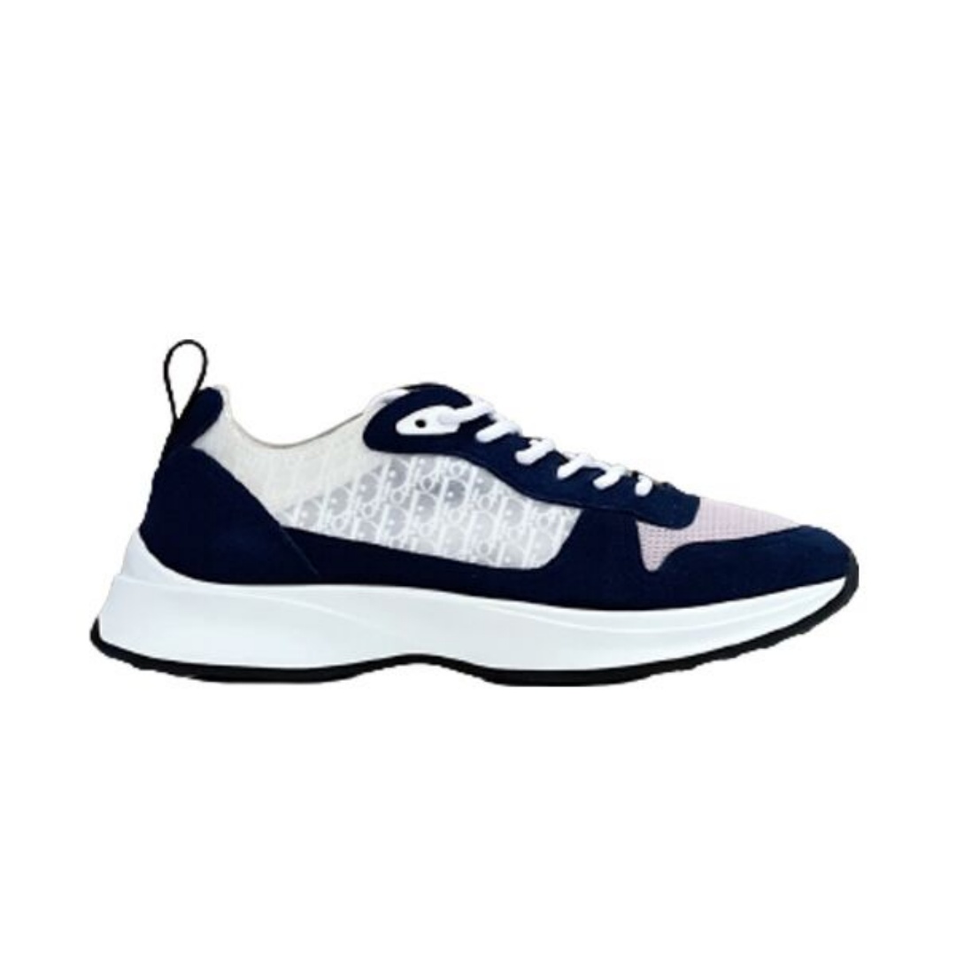 DIOR B25 RUNNER NAVY OBLIQUE SUEDE SNEAKER – DO063