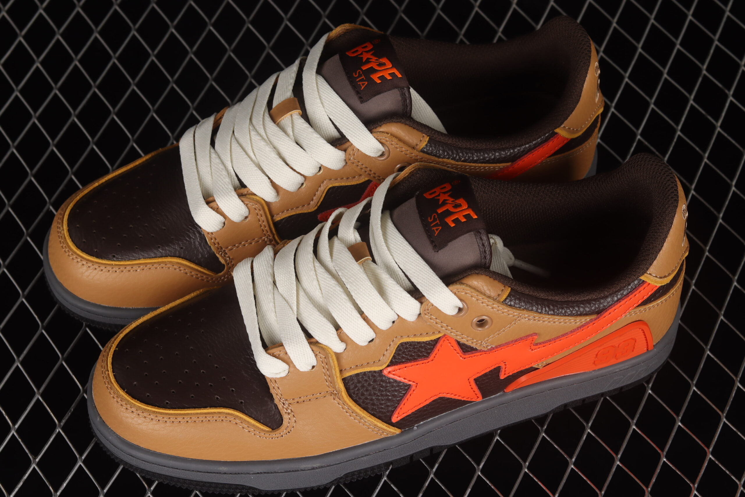 A Bathing Ape Bape SK8 STA Brown Orange