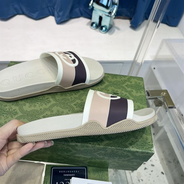 GUCCI SLIDE INTERLOCKING G LEATHER BLACK FOR MEN – GSL007