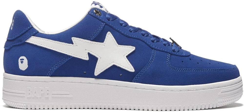A Bathing Ape Bape Sta Low Blue Suede