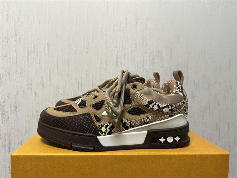 LOUIS VUITTON LV SKATE SNEAKER IN BROWN SNAKESKIN – LVS148