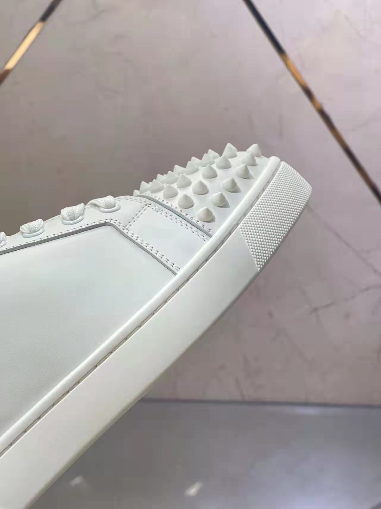 Christian Louboutin Louis Junior Spikes White