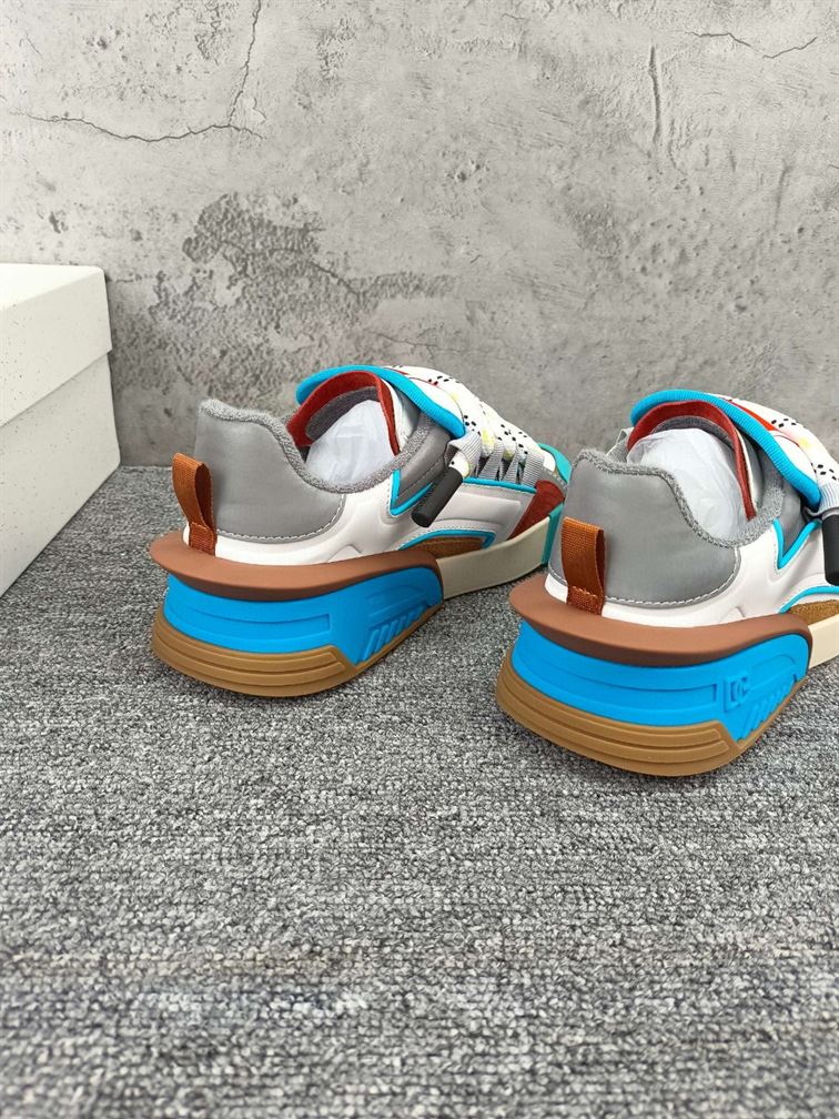 DOLCE & GABBANA MIXED-MATERIAL PORTOFINO SNEAKERS IN MULTICOLOR – DG037